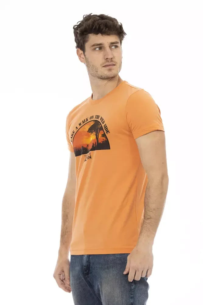 Trussardi Action Orange Cotton Men T-Shirt - Zeiniez