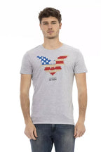 Trussardi Action Gray Cotton Men T-Shirt - Zeiniez