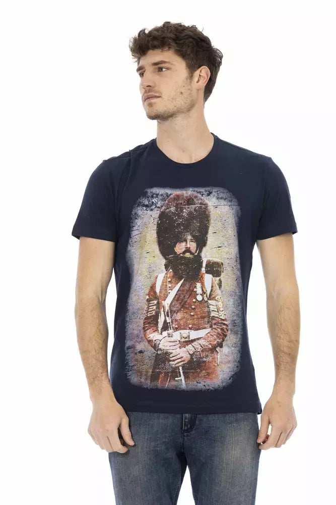 Trussardi Action Blue Cotton Men T-Shirt - Zeiniez