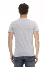 Trussardi Action Gray Cotton Men T-Shirt - Zeiniez