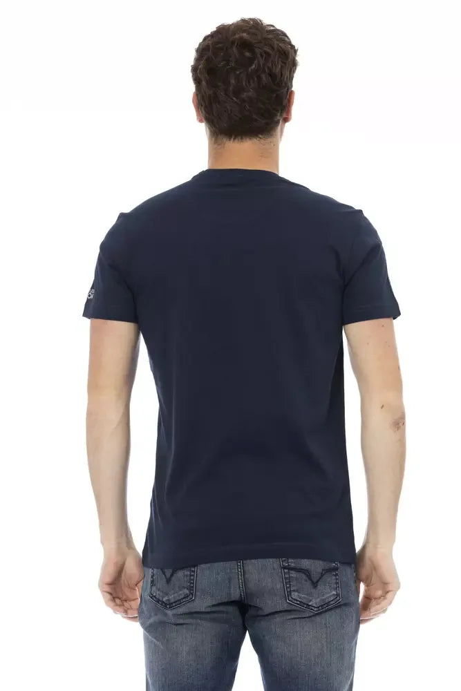 Trussardi Action Blue Cotton Men T-Shirt - Zeiniez