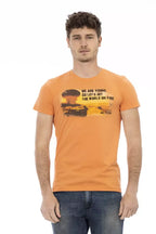 Trussardi Action Orange Cotton Men T-Shirt - Zeiniez