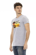 Trussardi Action Gray Cotton Men T-Shirt - Zeiniez