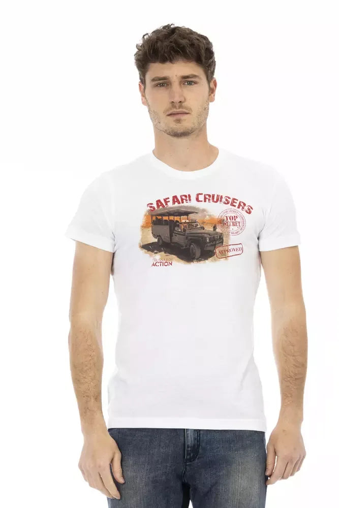Trussardi Action White Cotton Men T-Shirt - Zeiniez