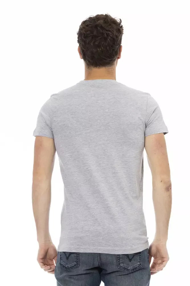 Trussardi Action Gray Cotton Men T-Shirt - Zeiniez