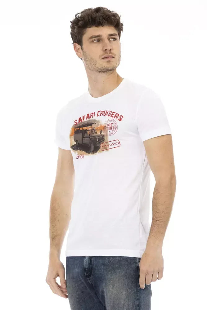 Trussardi Action White Cotton Men T-Shirt - Zeiniez