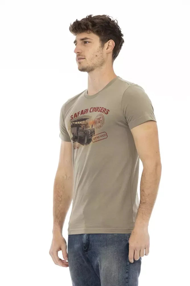 Trussardi Action Green Cotton Men T-Shirt - Zeiniez