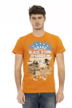 Trussardi Action Orange Cotton Men T-Shirt - Zeiniez