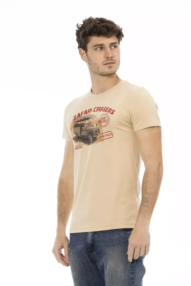 Trussardi Action Beige Cotton Men T-Shirt - Zeiniez