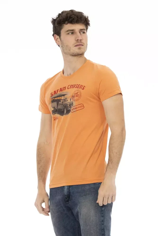 Trussardi Action Orange Cotton Men's T-Shirt - Zeiniez