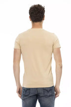 Trussardi Action Beige Cotton Men T-Shirt - Zeiniez