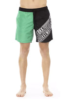 Bikkembergs Green Polyester Men Swim Short - Zeiniez