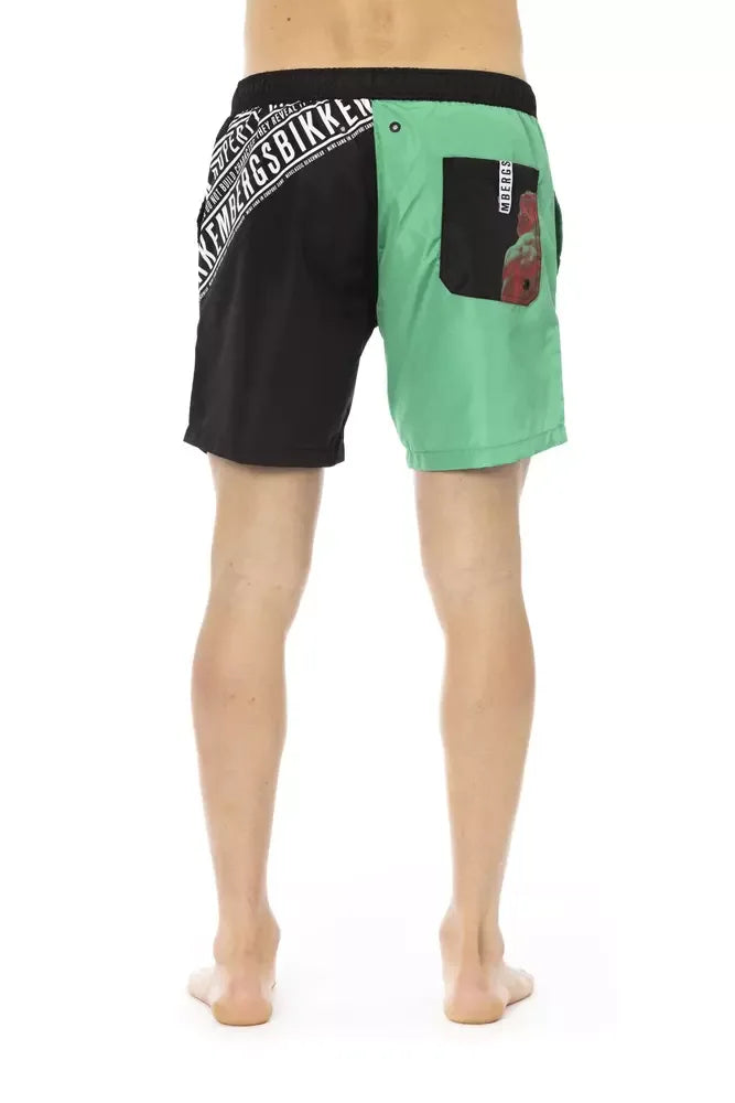 Bikkembergs Green Polyester Men Swim Short - Zeiniez