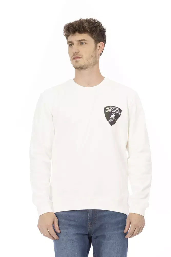 Automobili Lamborghini White Cotton Men's Sweater - Zeiniez