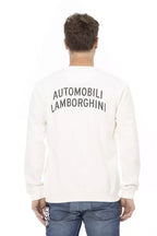 Automobili Lamborghini White Cotton Men's Sweater - Zeiniez