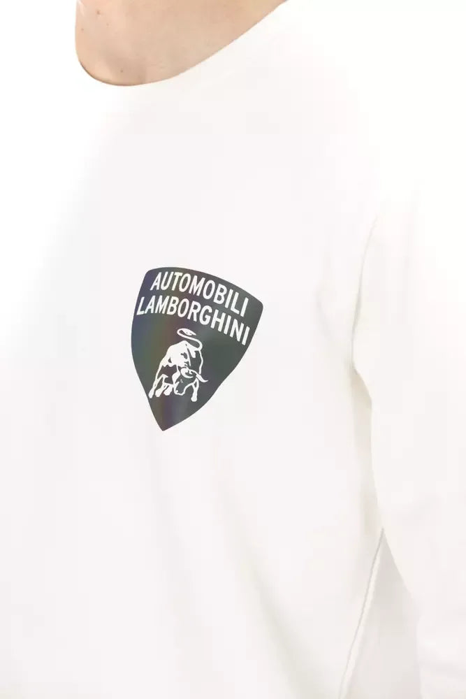 Automobili Lamborghini White Cotton Men's Sweater - Zeiniez