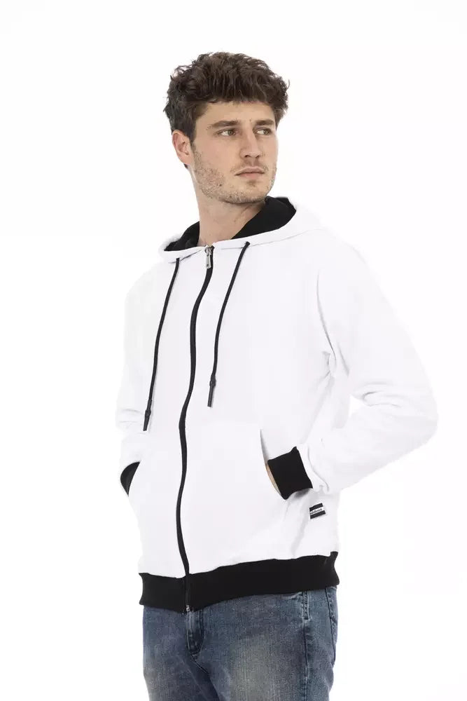 Baldinini Trend White Cotton Men Sweater - Zeiniez