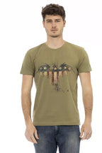 Trussardi Action Green Cotton Men's T-Shirt - Zeiniez