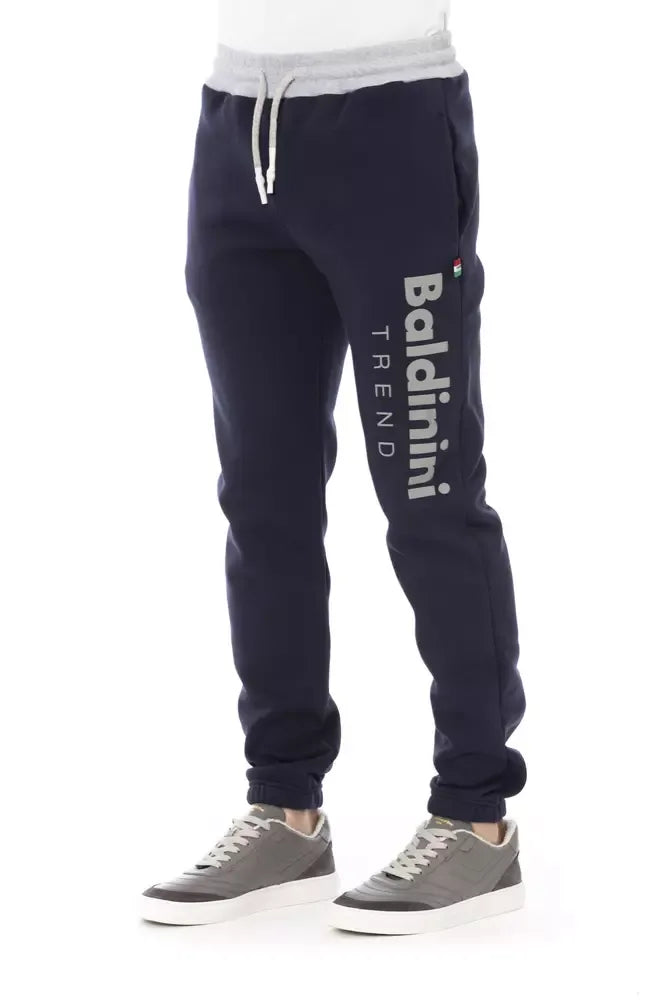 Baldinini Trend Blue Cotton Men Sport Pant - Zeiniez