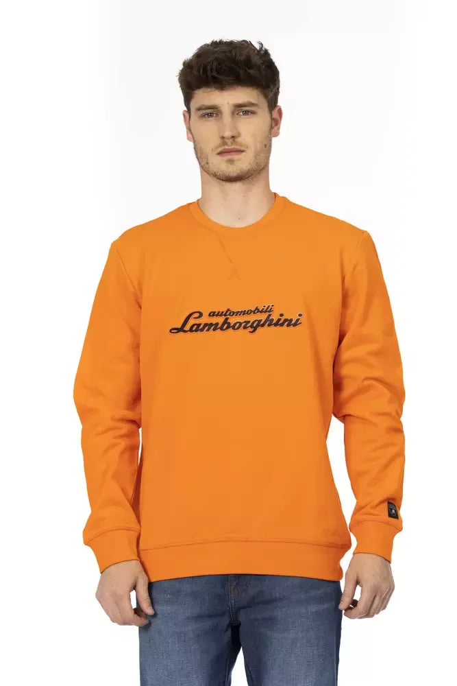 Automobili Lamborghini Orange Cotton Men's Sweater - Zeiniez