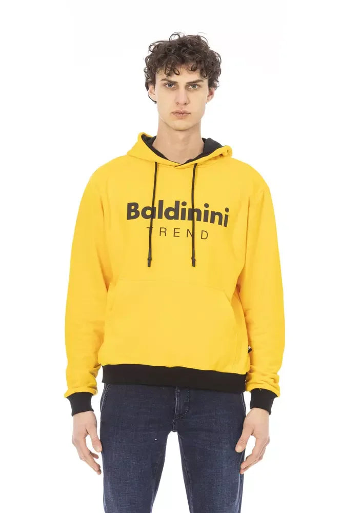 Baldinini Trend Yellow Cotton Men Hoodie - Zeiniez