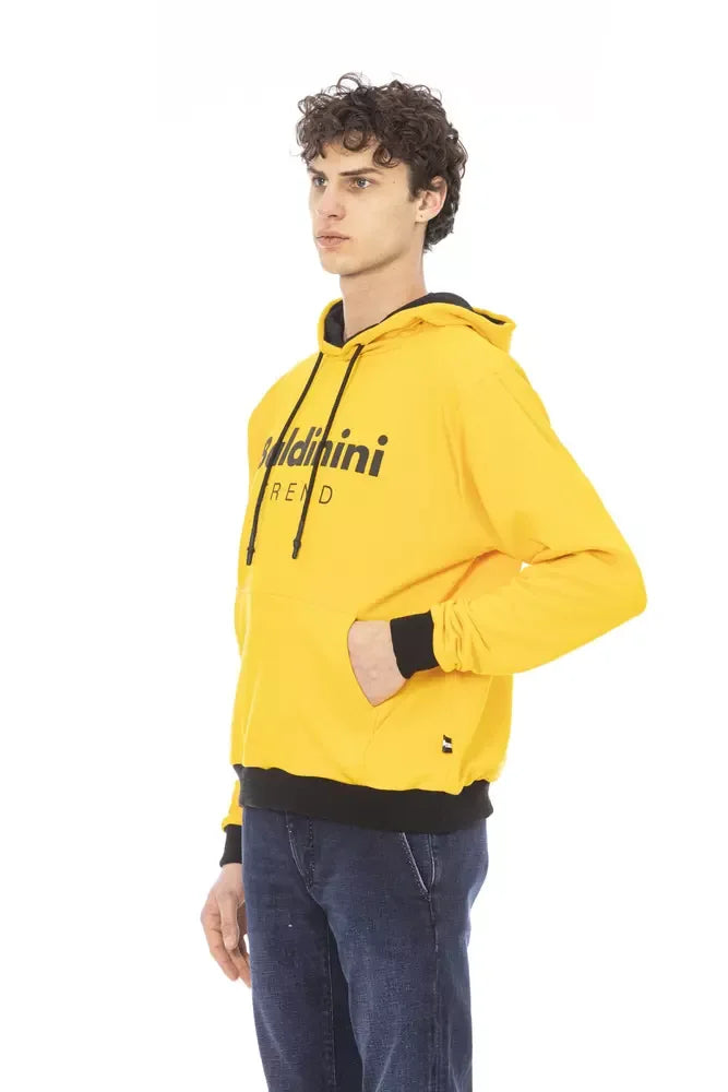 Baldinini Trend Yellow Cotton Men Hoodie - Zeiniez