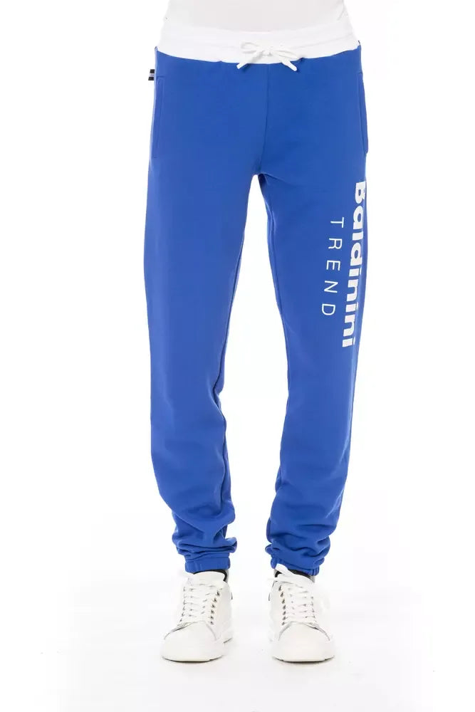 Baldinini Trend Blue Cotton Men's Sport Pant - Zeiniez