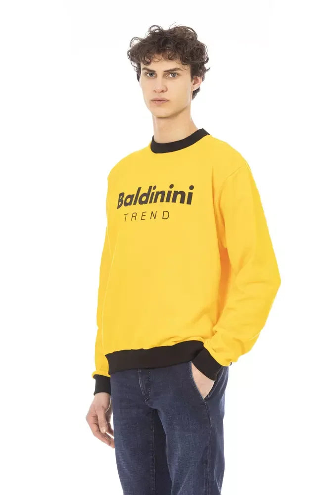 Baldinini Trend Yellow Cotton Men Sweater - Zeiniez
