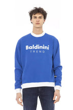 Baldinini Trend Blue Cotton Men Sweater - Zeiniez