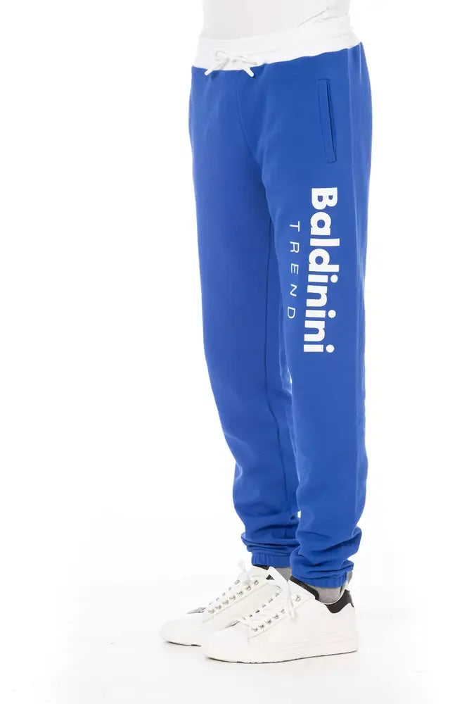 Baldinini Trend Blue Cotton Men's Sport Pant - Zeiniez