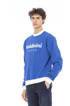 Baldinini Trend Blue Cotton Men Sweater - Zeiniez
