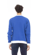 Baldinini Trend Blue Cotton Men Sweater - Zeiniez