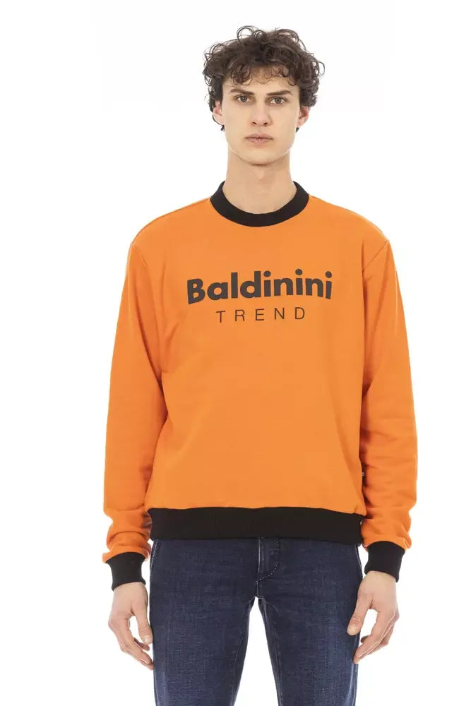 Baldinini Trend Orange Cotton Men Sweater - Zeiniez
