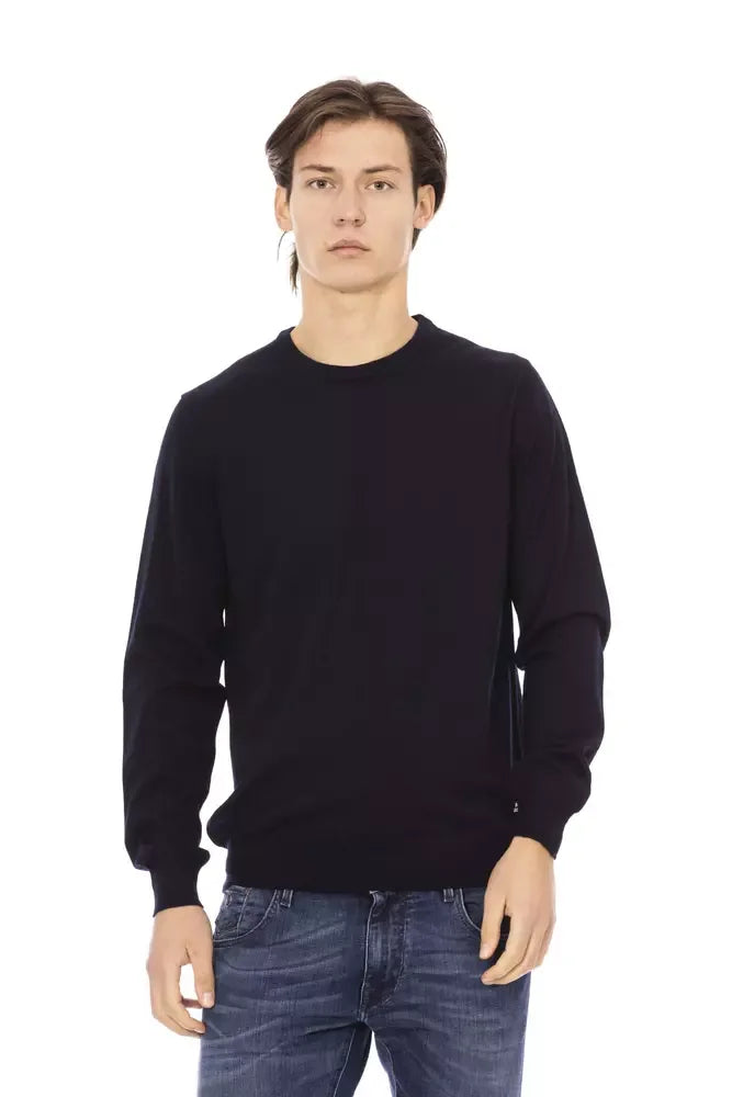 Baldinini Trend Blue Fabric Men Sweater - Zeiniez