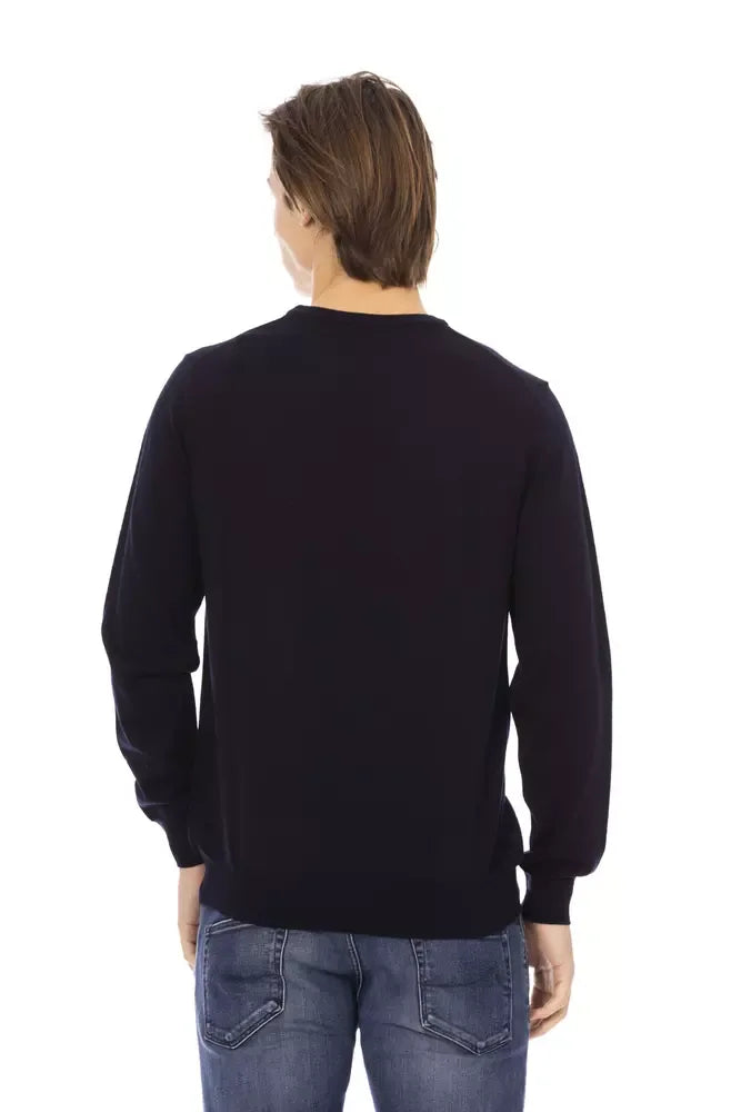 Baldinini Trend Blue Fabric Men Sweater - Zeiniez