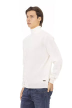 Baldinini Trend White Fabric Men Turtleneck Sweater - Zeiniez