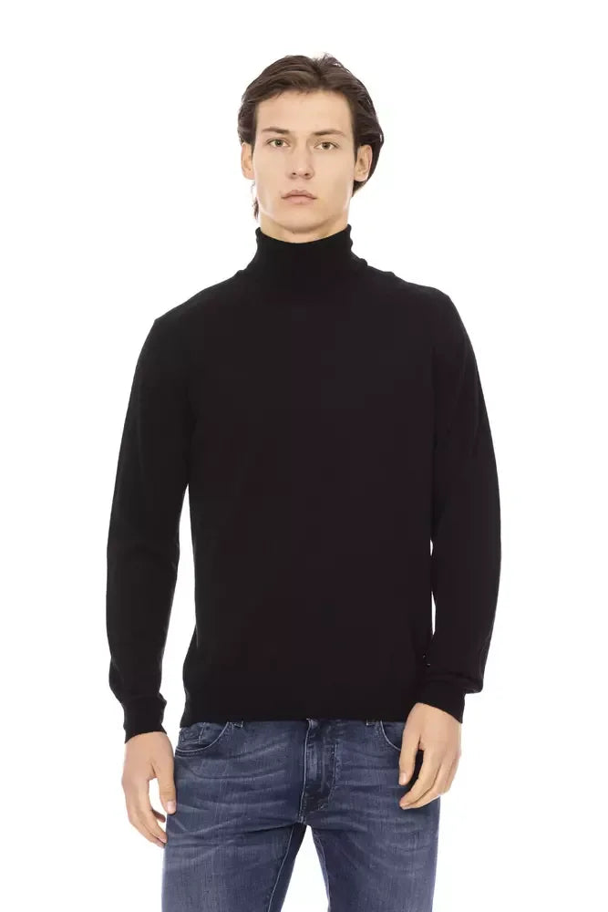 Baldinini Trend Black Fabric Men Sweater Turtleneck - Zeiniez