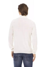 Baldinini Trend White Fabric Men Turtleneck Sweater - Zeiniez