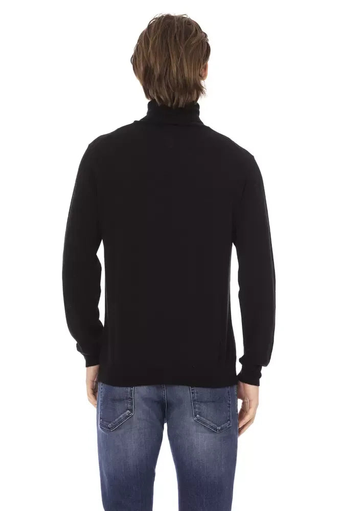 Baldinini Trend Black Fabric Men Sweater Turtleneck - Zeiniez