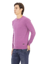 Baldinini Trend Purple Wool Men Sweater - Zeiniez