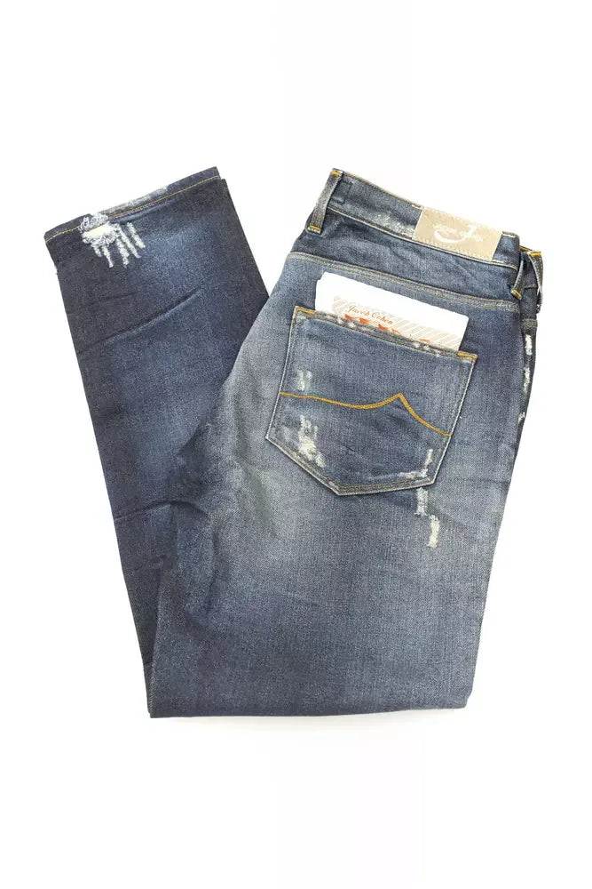 Jacob Cohen Blue Cotton Jeans & Pant - Zeiniez