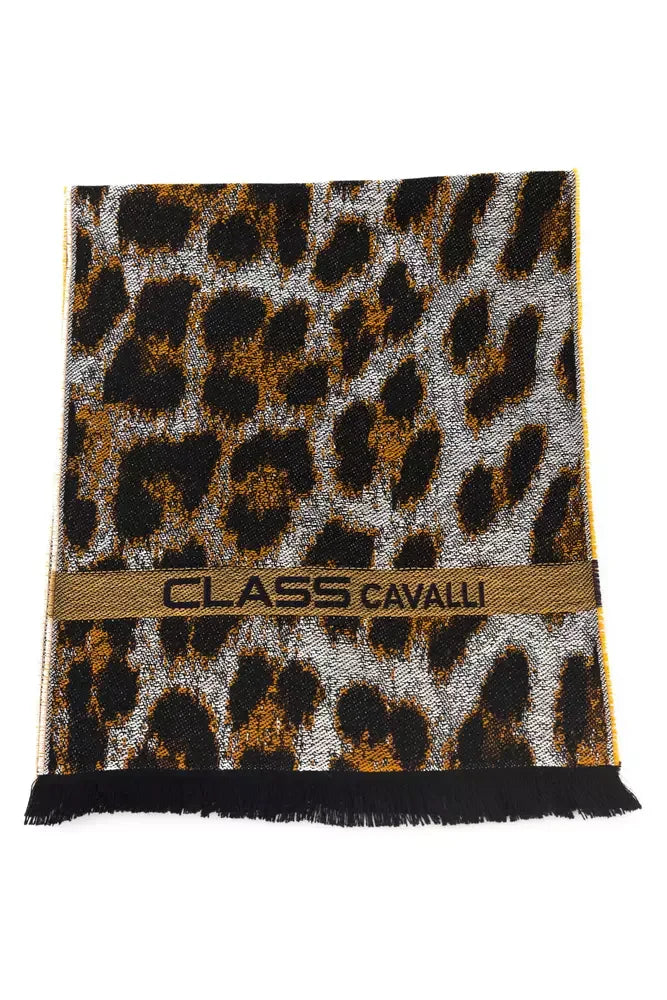 Cavalli Class Brown Wool Men Scarf - Zeiniez