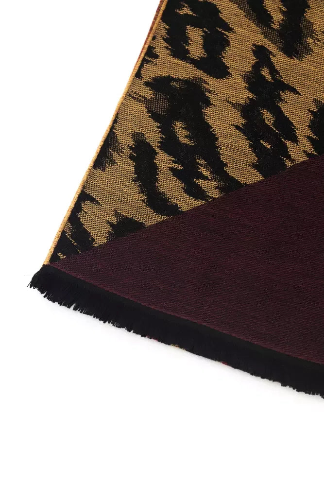 Cavalli Class Brown Wool Men Scarf - Zeiniez