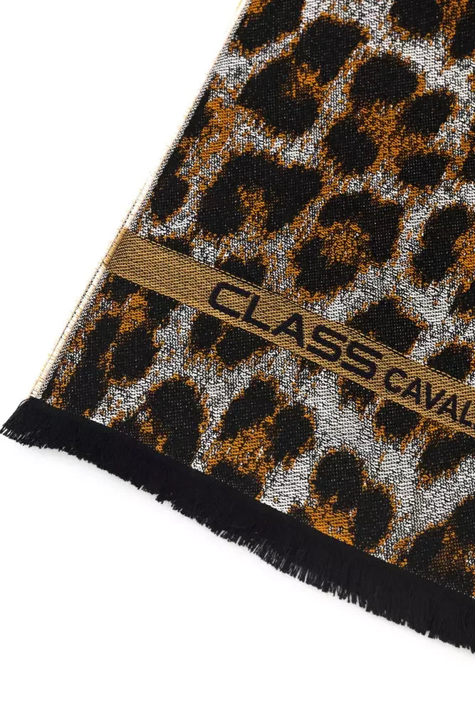 Cavalli Class Brown Wool Men Scarf - Zeiniez