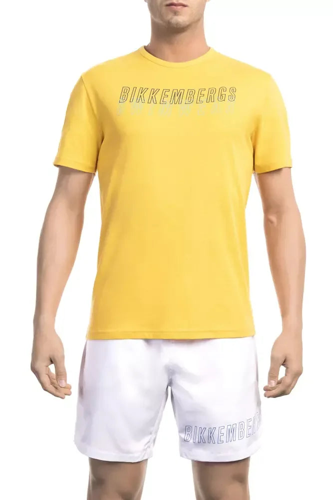 Bikkembergs Yellow Cotton Men T-Shirt - Zeiniez