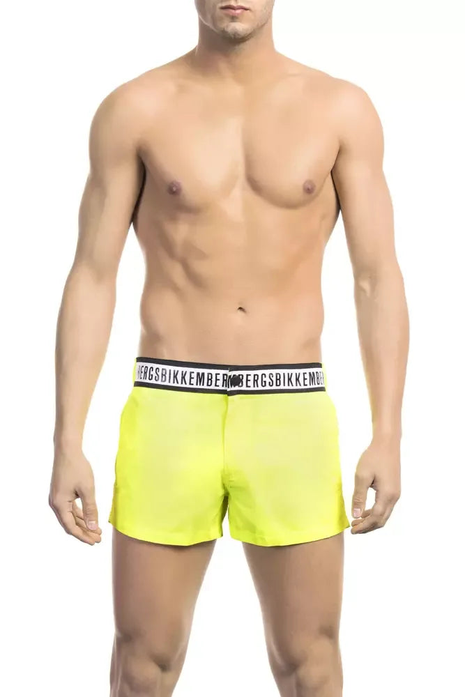 Bikkembergs Yellow Polyamide Men Swim Short - Zeiniez