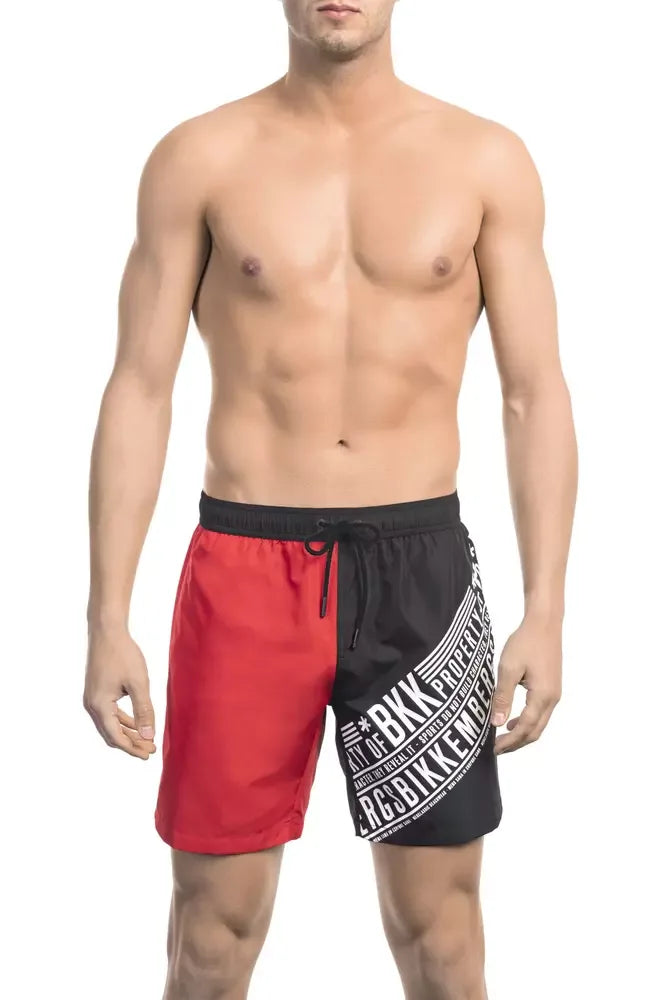 Bikkembergs Red Polyester Men's Swim Short - Zeiniez