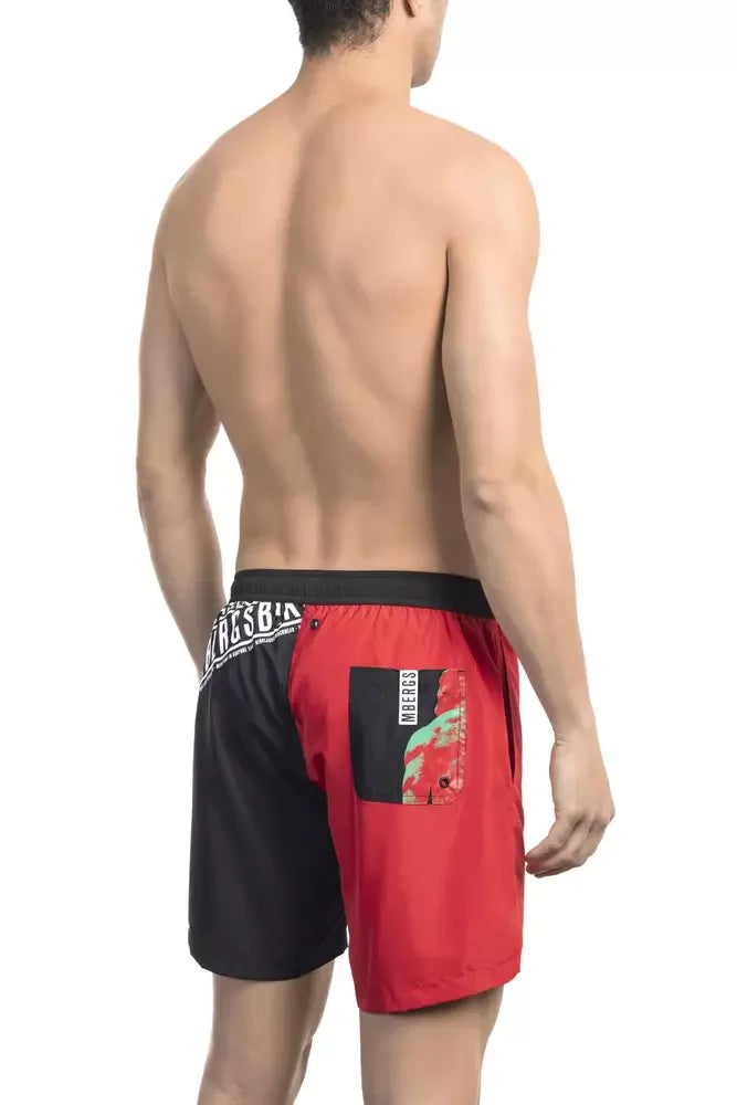 Bikkembergs Red Polyester Men's Swim Short - Zeiniez