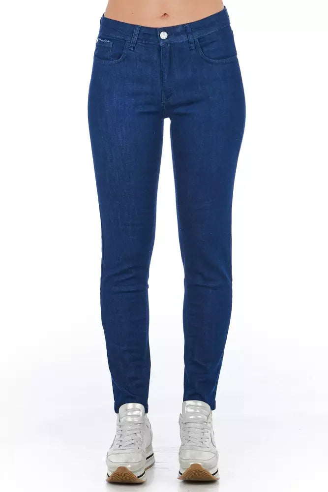Frankie Morello Blue Cotton Women Skinny Jean - Zeiniez