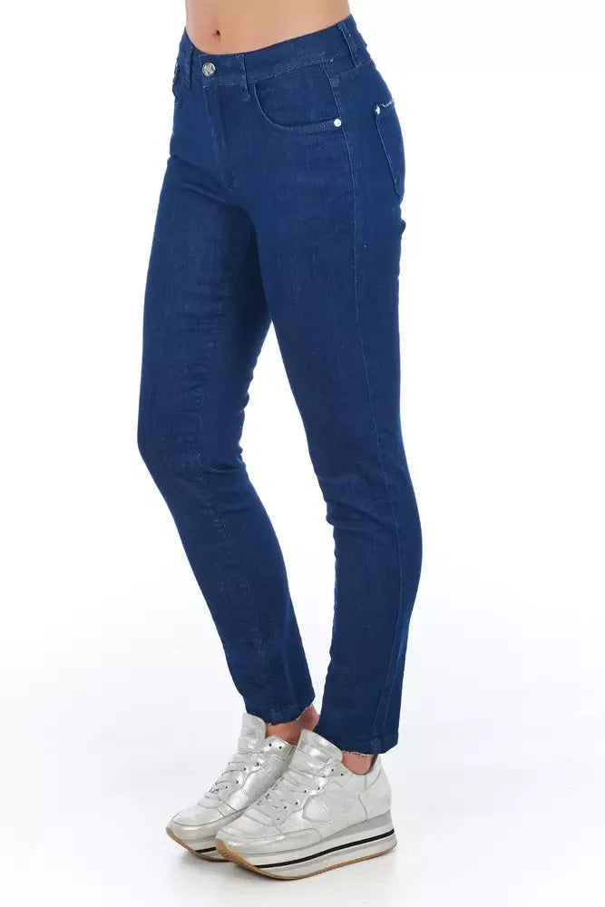 Frankie Morello Blue Cotton Women Skinny Jean - Zeiniez